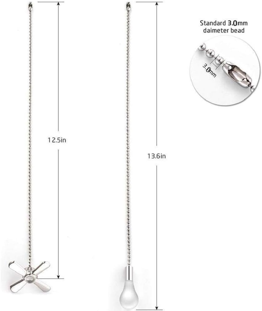 Juego cadena ventilador techo 13.6pulg interruptor luz