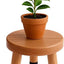 Soporte plantas redondo madera caucho 9" elevador 8" H negro