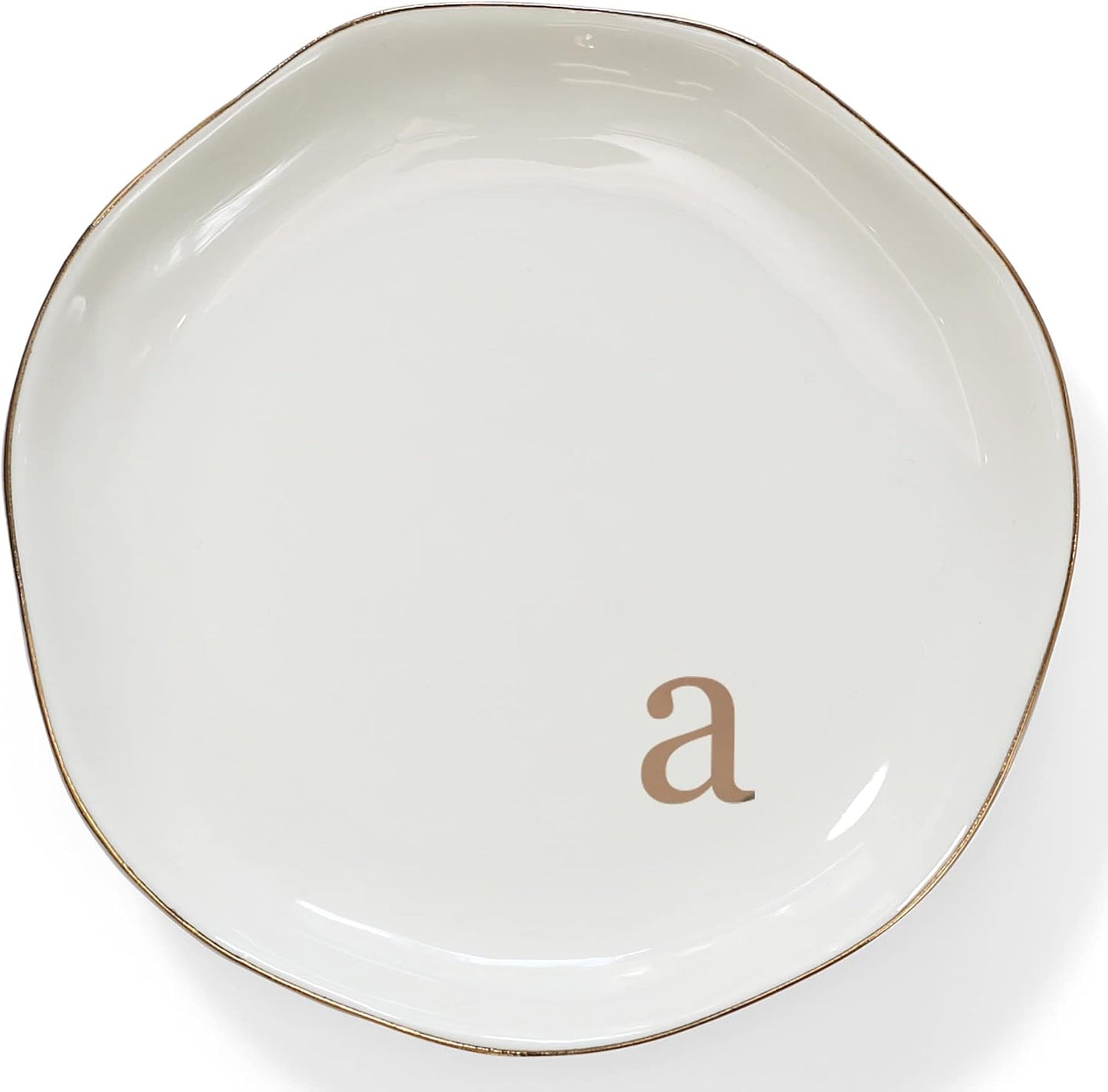 Bandeja cerámica anillos monograma regalo boda