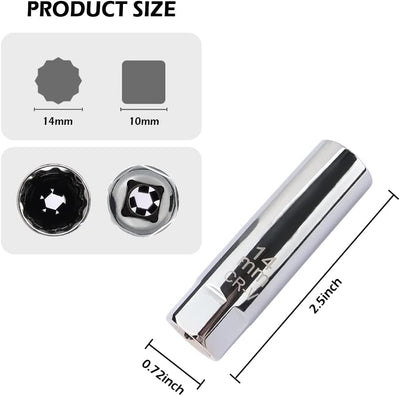 Juego enchufe bujía 14mm 3/8pulg acero CRV compatible BMW