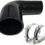 Codo 90 grados manguera silicona 2.75-3.5" Negro