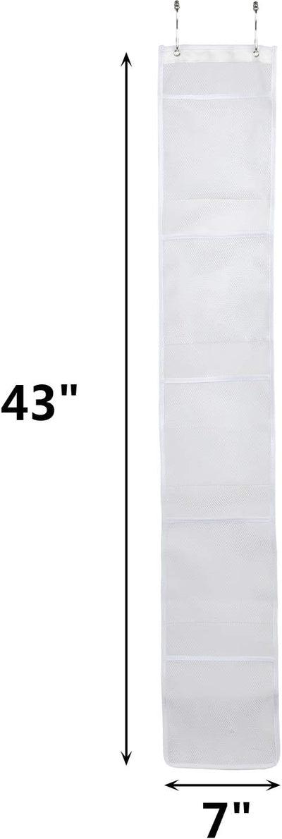 Organiz. colgante ducha bolsillos malla baño blanco