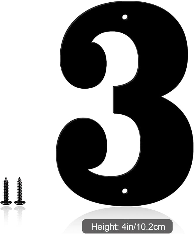 Números metal 4pulg letras dirección letrero exterior
