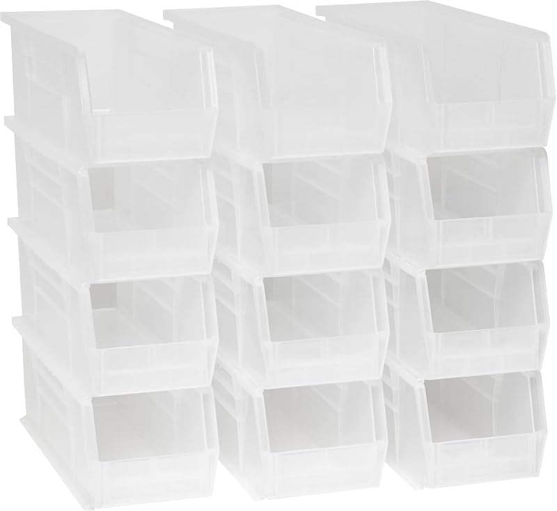 Contenedores plástico apilables 15x5x5" transparentes