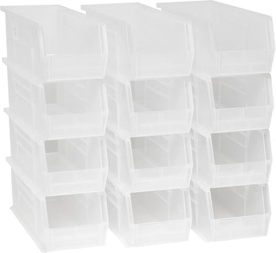 Contenedores plástico apilables 15x5x5" transparentes