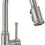Grifo cocina níquel cepillado rociador extraíble 1 y 3