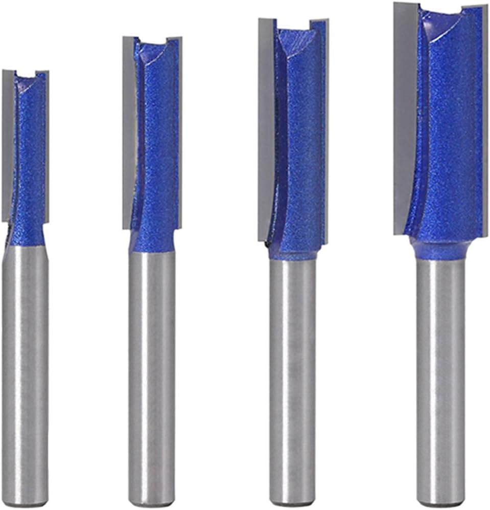 Juego 4 Pzas Brocas Enrutador Vástago 1/4pulg Doble Flauta
