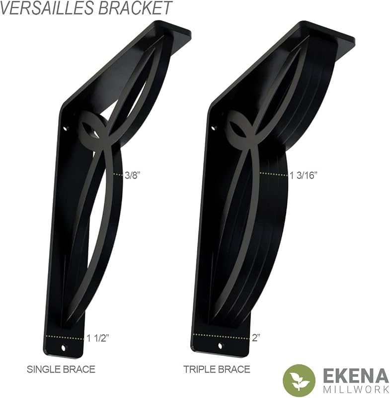 Soporte hierro forjado Versalles 2x12x15pulg central triple
