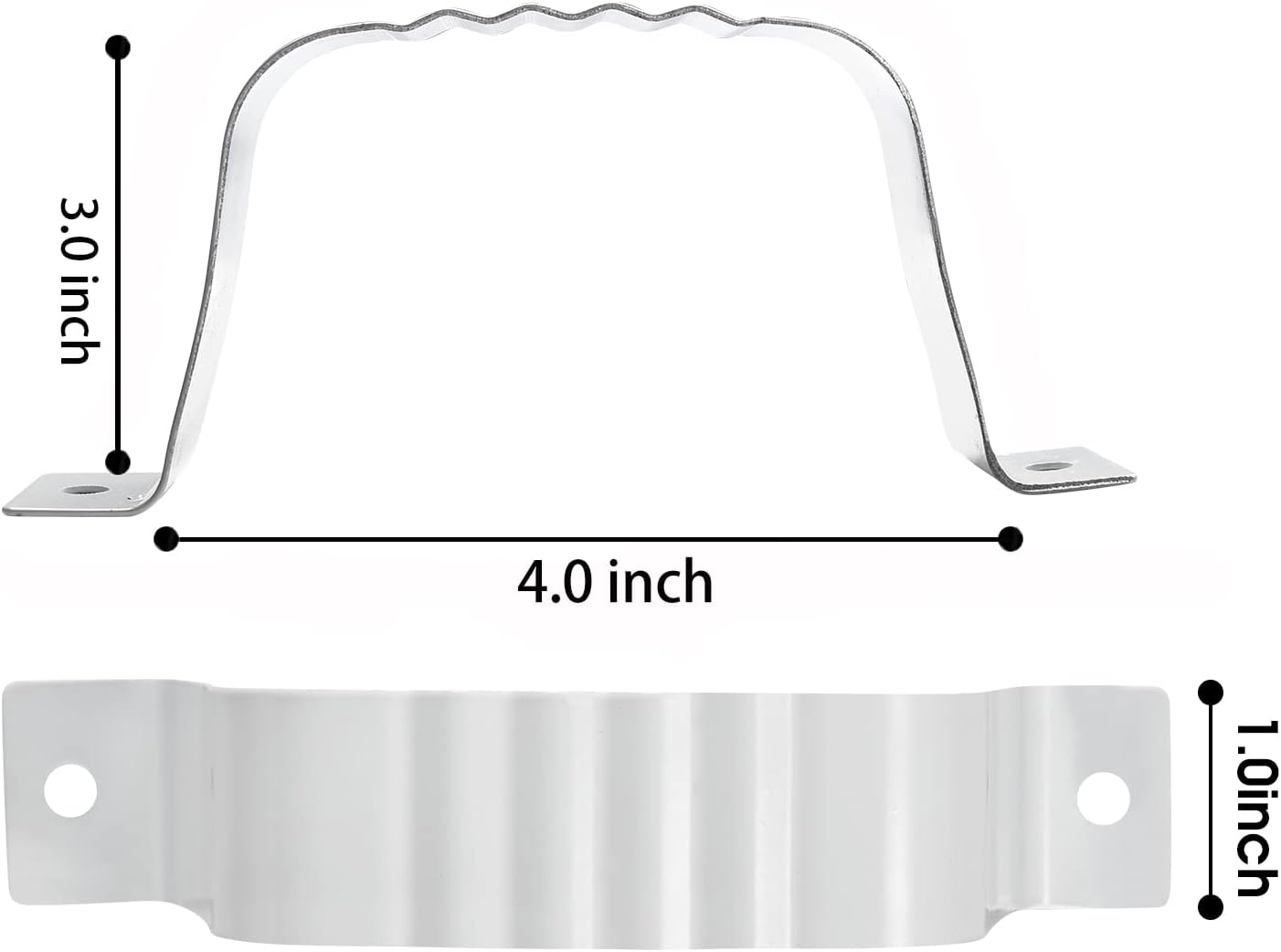 Correa bajante canalón 3x4 4pcs blanco