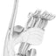 Juego crema vidrio azúcar soporte cisne 6 cucharas metal