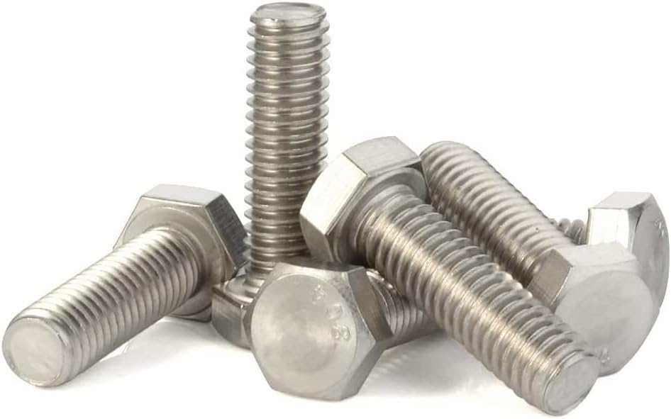 Tornillo hex 1/2-13x2 acero inox 304 liso 8 pzas