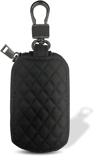 Funda llave coche cuero genuino con gancho metal