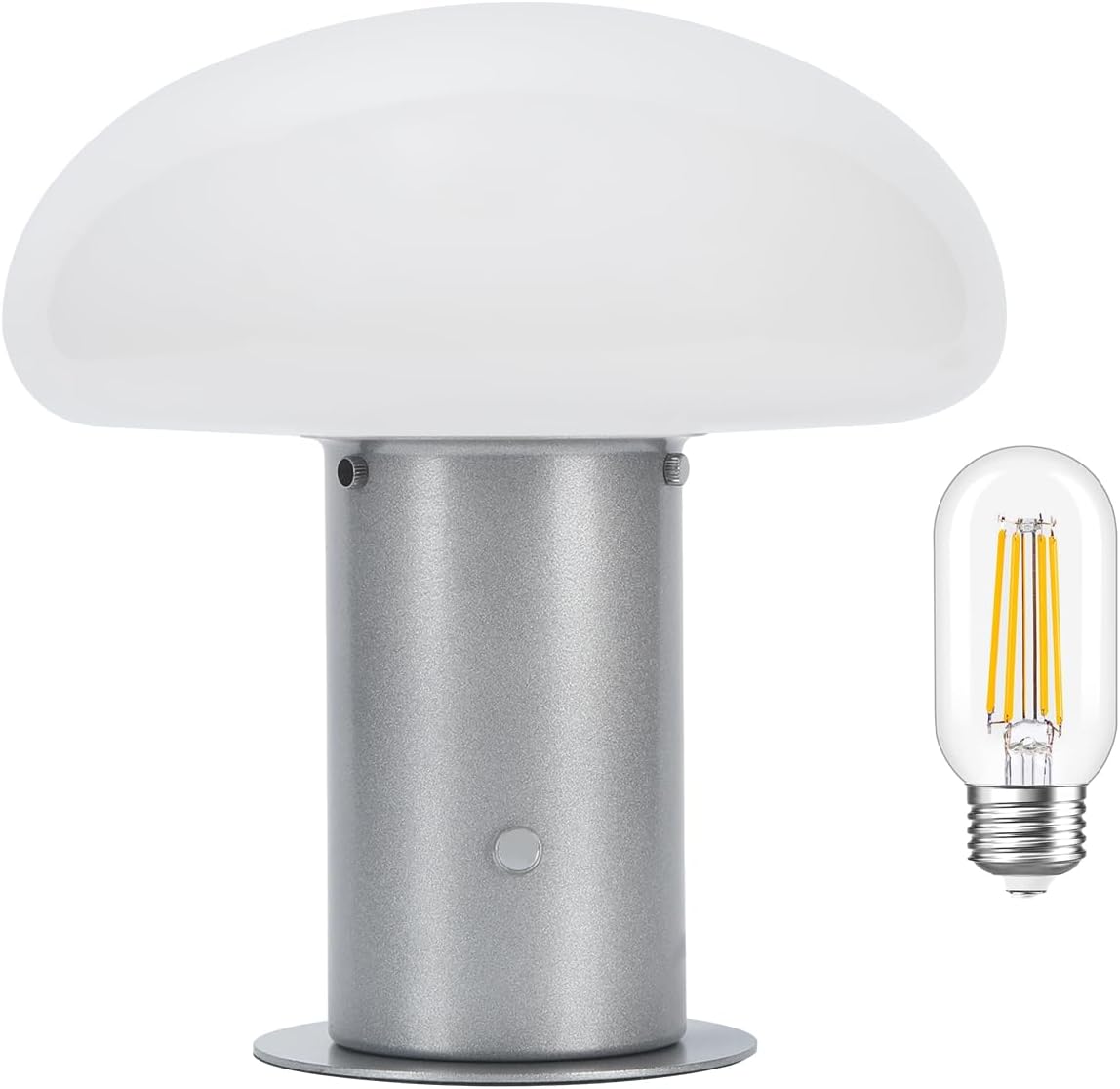 Lámpara de hongo mesita noche tactil 3 vías LED 6W plateado