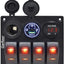 Panel interruptor marino rojo 12V USB QC3.0