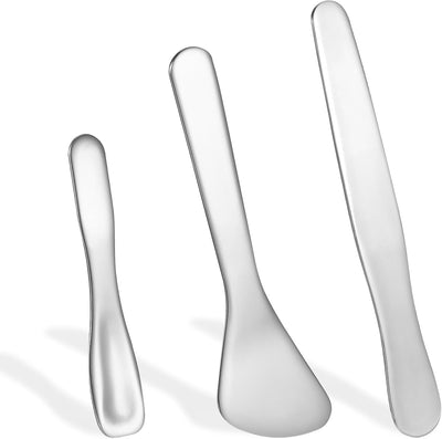 3 Espátulas Acero Inox Multifuncionales para Cuidado Facial
