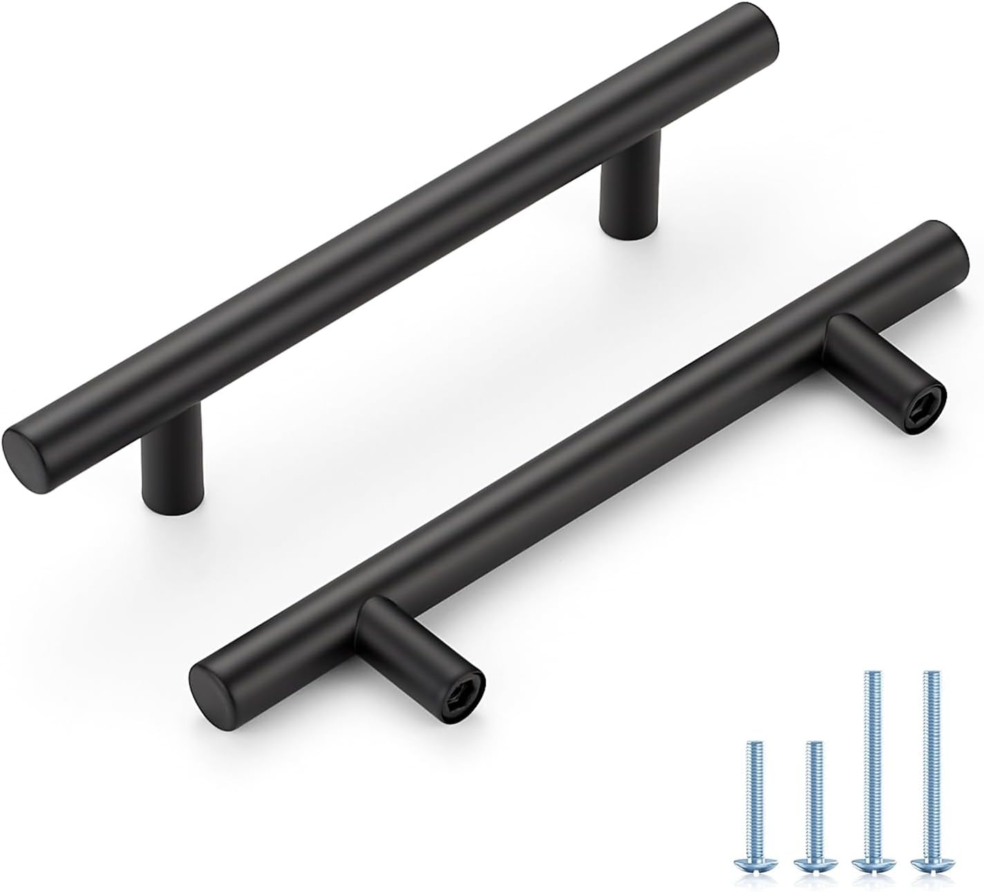 Manijas gabinete negro mate 4pulg tiradores acero inox set 10