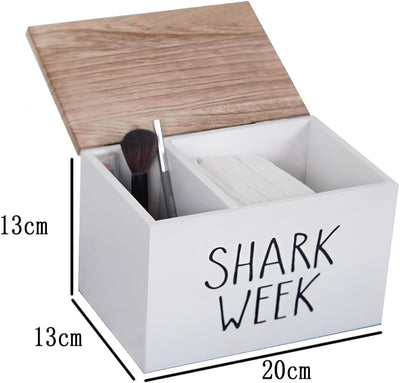 Caja madera almacenamiento servilletas 7.9x5.1" blanco