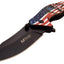 Cuchillo plegable resorte hoja recta negro 4.75"