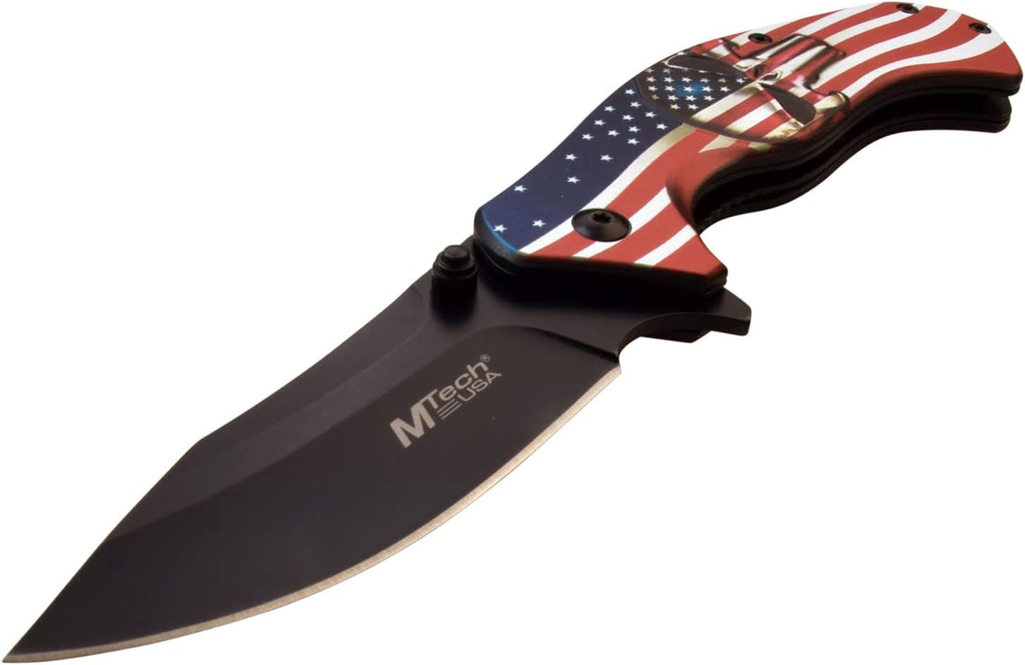 Cuchillo plegable resorte hoja recta negro 4.75"