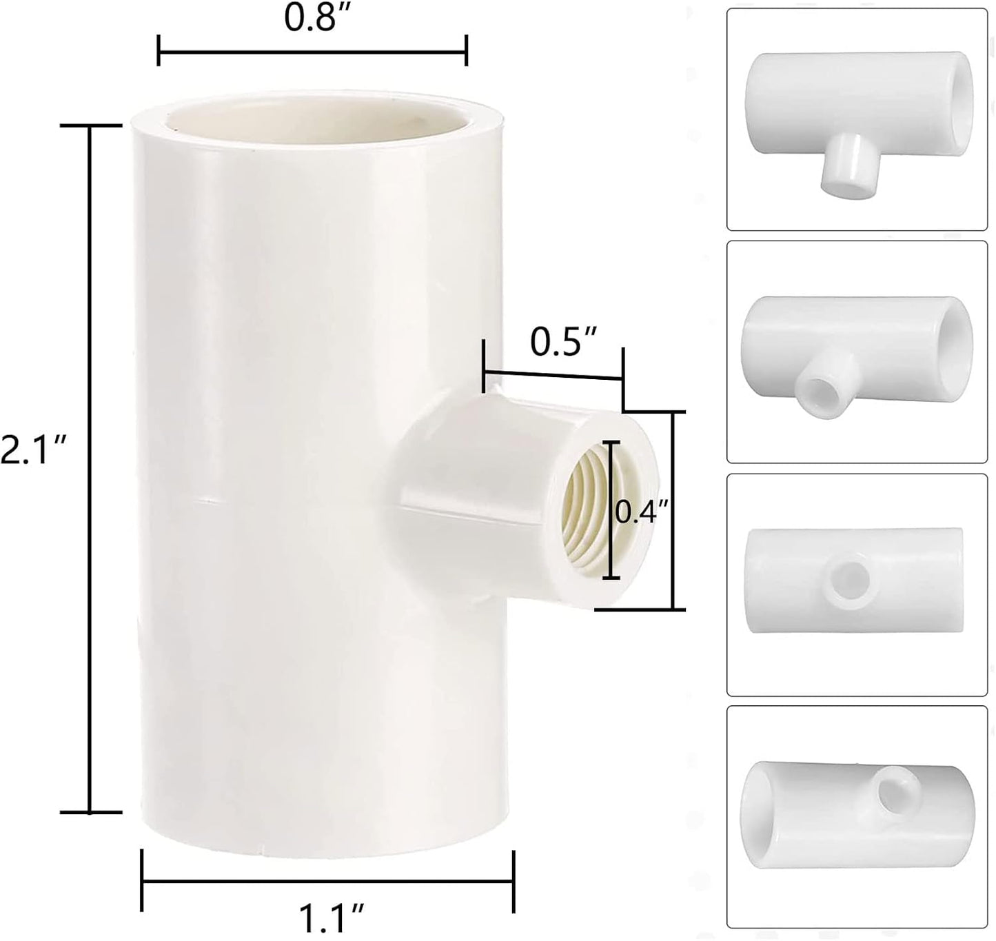30 Bebederos PVC en T para aves de corral roscados