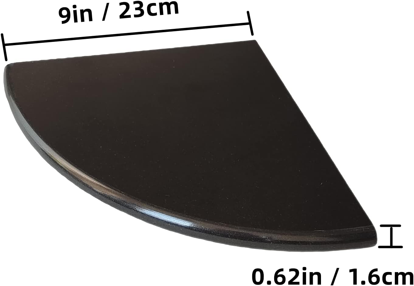 Estante esquinero mármol negro 9" para baño pared