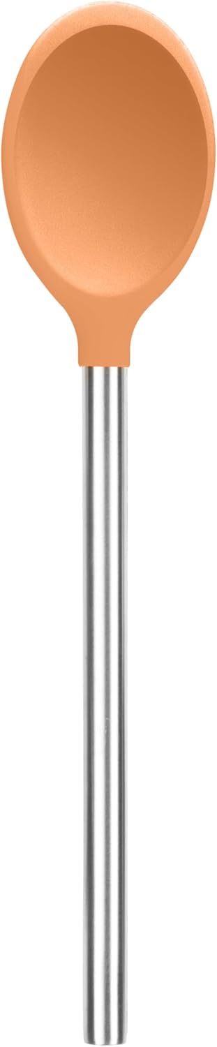 Cuchara mezcladora silicona mango acero inox resistente calor