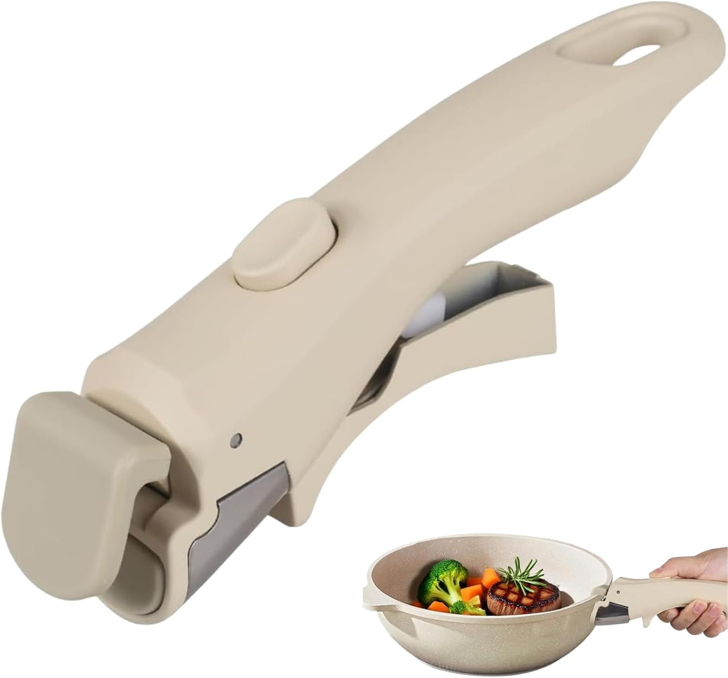 Mango desmontable para olla y sartén resistente al calor blanco