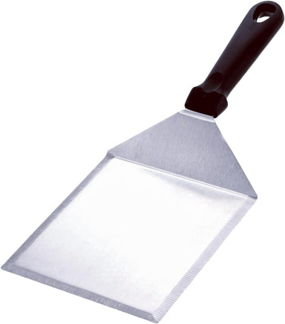 Espátula acero inox 6x5 pulg bordes biselados para sartén