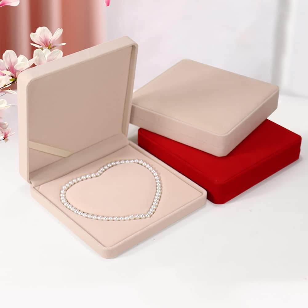 Caja de exhibición para collar y pulsera de terciopelo