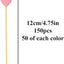 150 Palillos Bambú Corazón Rosa 4.75pulg para Frutas y Aperitivos
