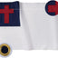 Bandera cristiana 2x3ft para iglesia con cruz y ojales latón