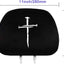 2 Fundas Reposacabezas Tela Negra Comp Cruz de Clavos