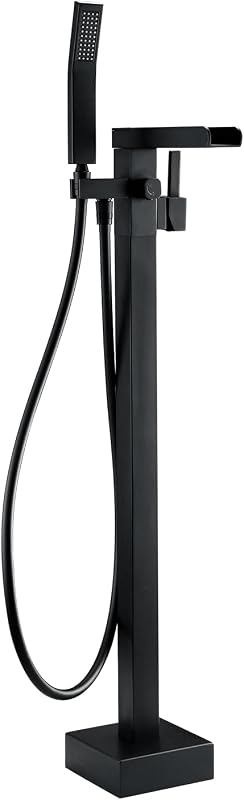 Grifo bañera latón piso llenador negro ducha alto caudal