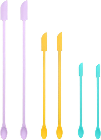 6 Espátulas Silicona Mini para Cosméticos y Cocina Sin BPA