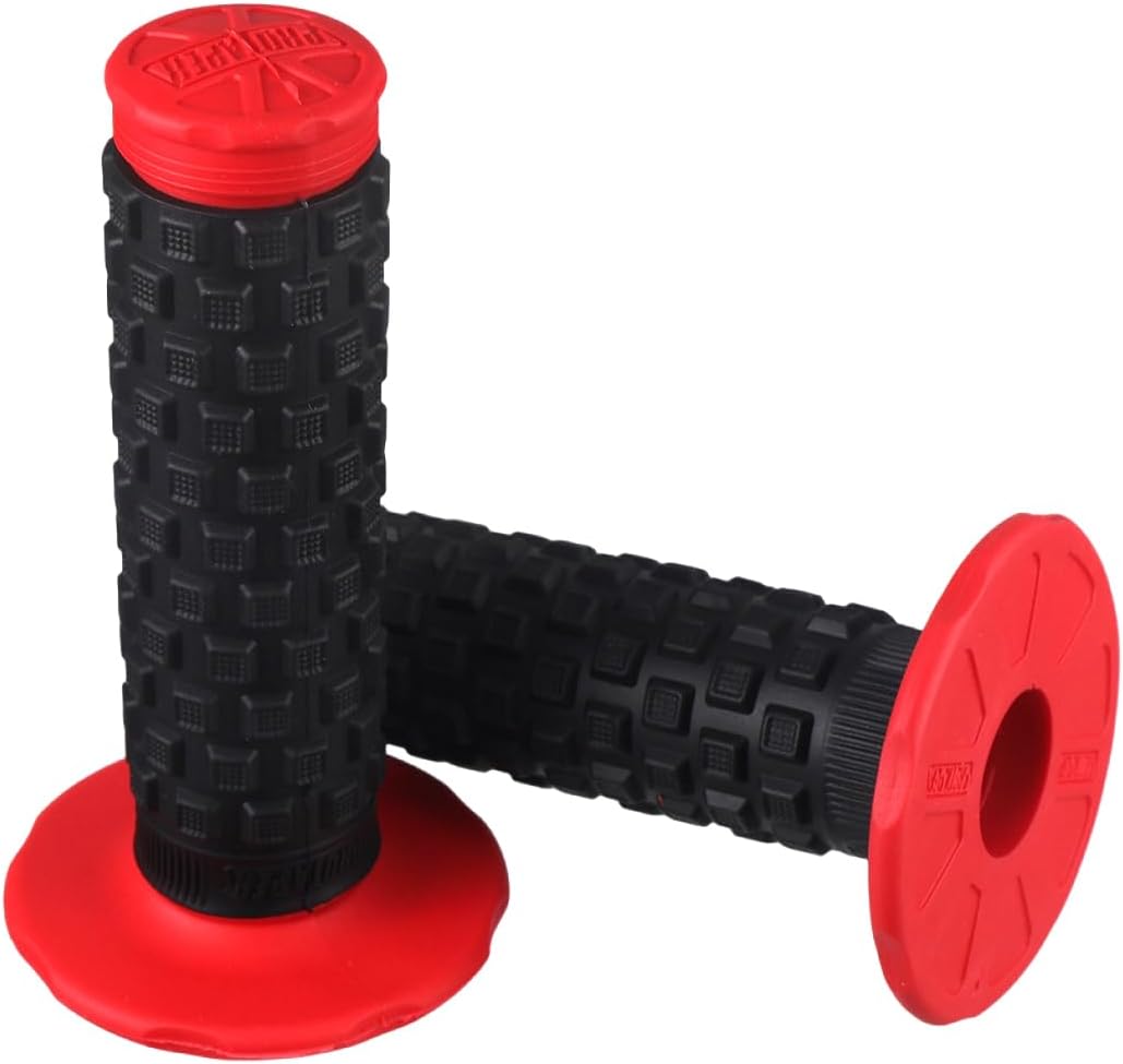 Agarradera goma suave motocross negro-rojo 7/8