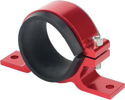 Soporte aluminio filtro combustible coche 50mm rojo