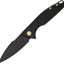 Cuchillo plegable de bolsillo con clip mango titanio acero