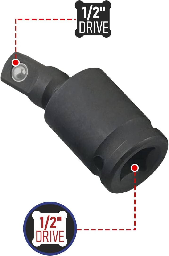 Adaptador enchufe giratorio universal 1/2 acero CR-V 2 Uds