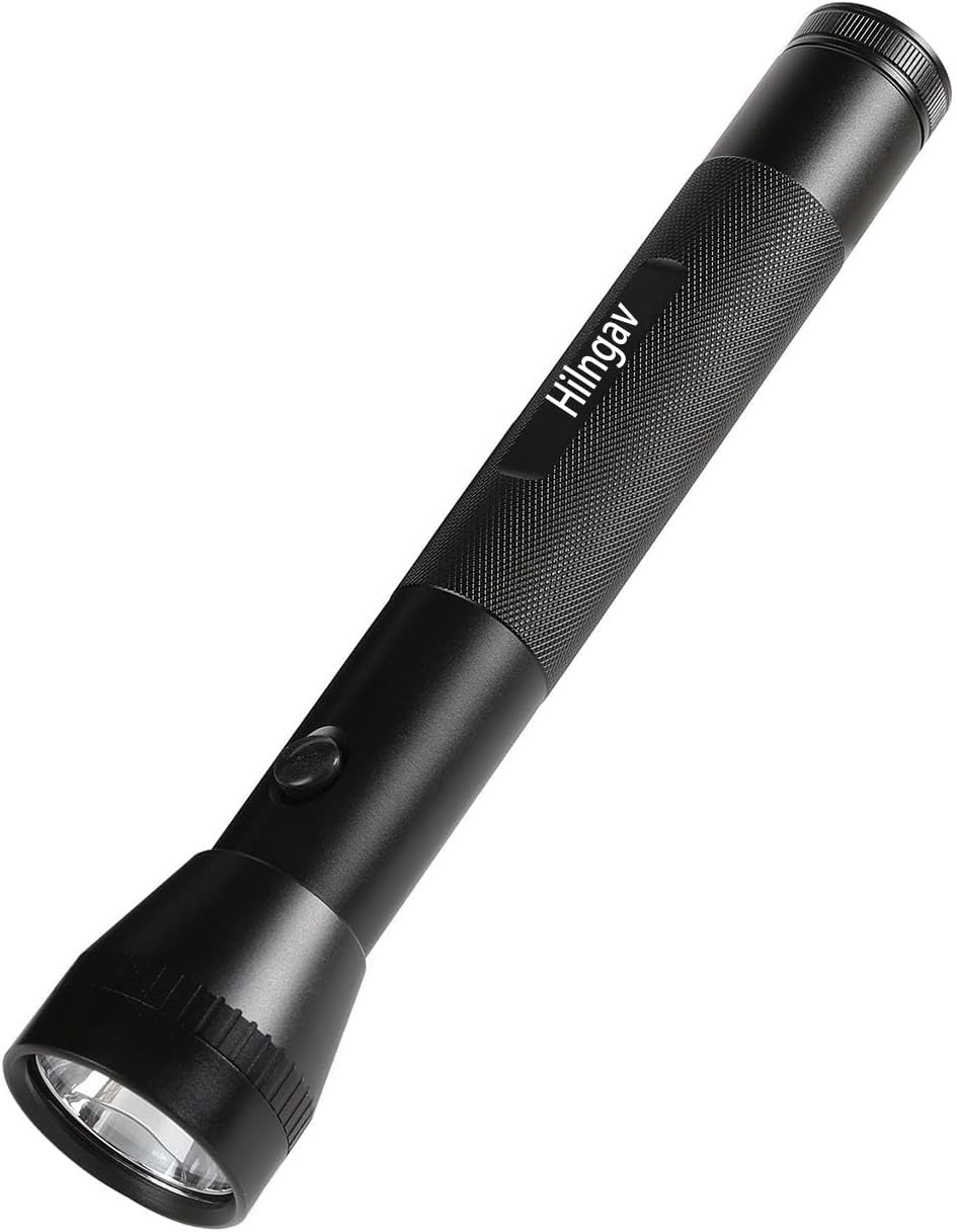 Linterna LED aluminio batería D para aventuras y emergencias