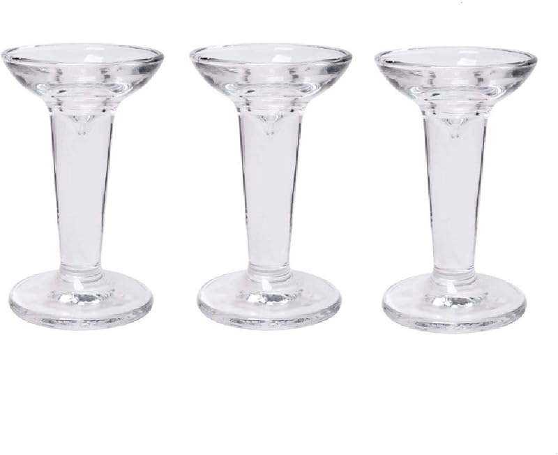 Portavelas cónicos cristal soportes decorativos 5pulg set 3