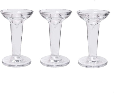 Portavelas cónicos cristal soportes decorativos 5pulg set 3