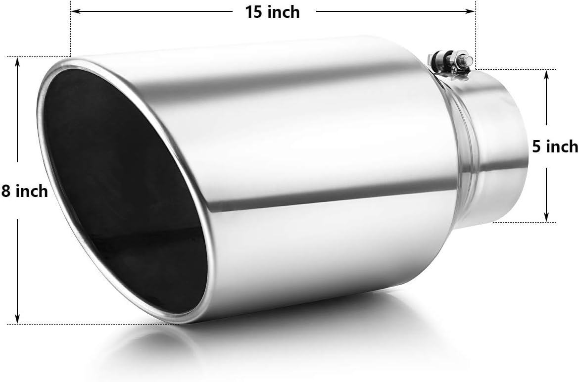 Punta escape 5x8" 15" atornillado protege tubo