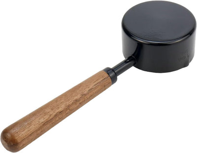 Taza medidora 1/3 taza mango madera cuchara acero inox color negro