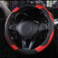 Funda volante coche cuero sintético transpirable 15pulg rojo