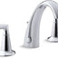 Grifo baño 2 manijas amplio kit drenaje metal cromo
