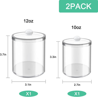 2 Pzas Soportes Hisopos Acrílico Transparente 10-12oz