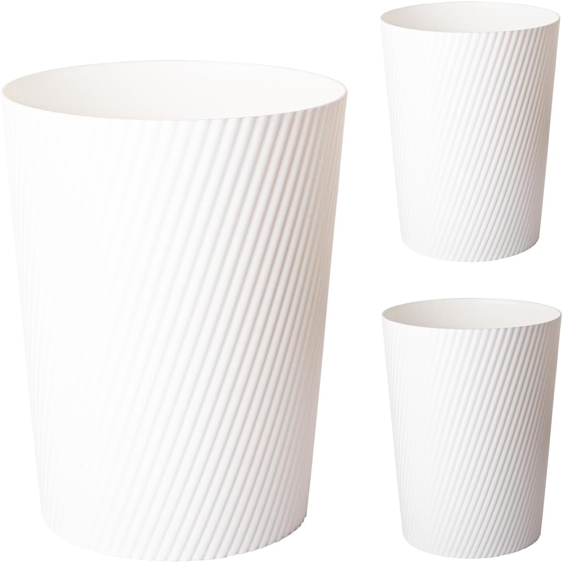 Cubo basura pequeño para baños oficinas pack 3 blanco