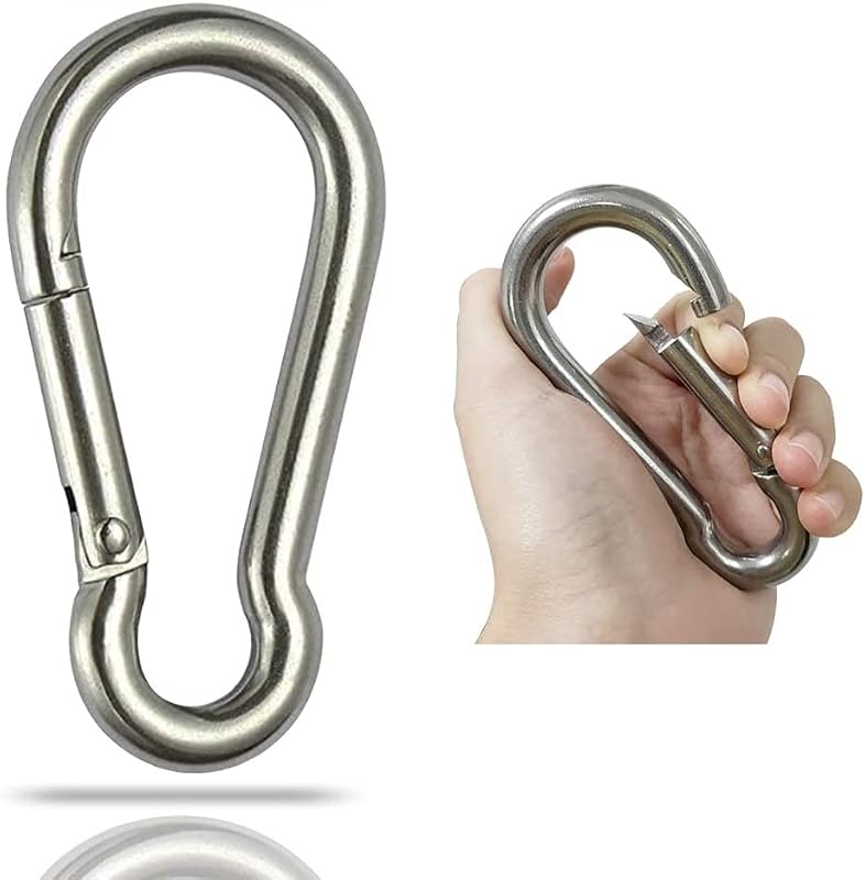 Mosquetón acero inox 304 con gancho resorte