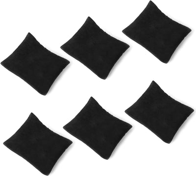 6 Pzas Almohadillas Joyas Terciopelo Negro