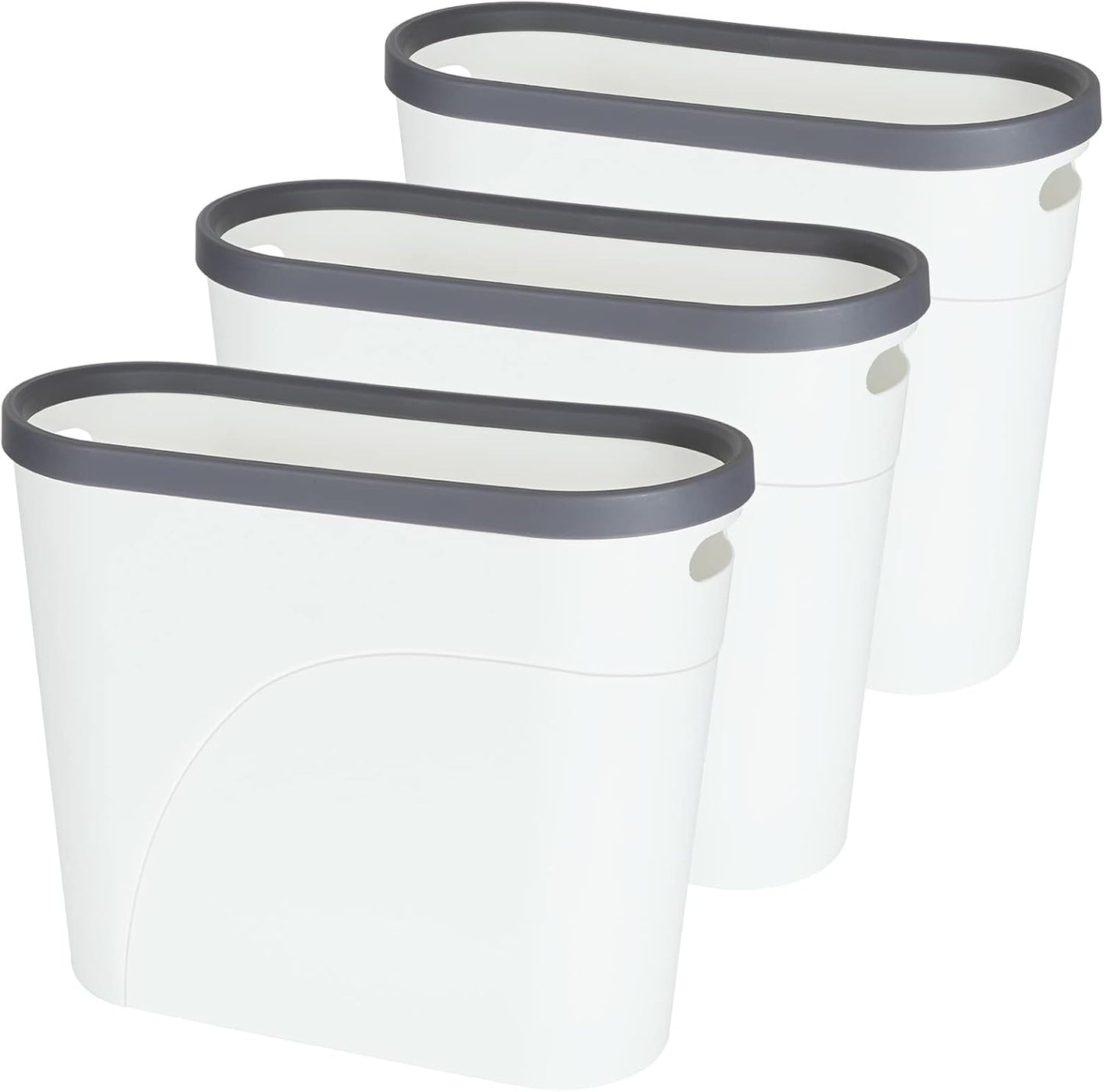 3 Pzas Cubo Basura Plástico 3gal con Asas Rectangular
